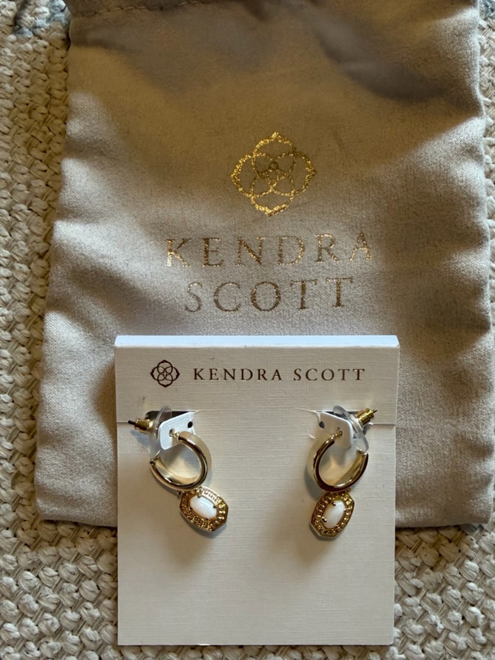 Kendra Scott Emilie Huggie Hoop Earrings Mother of Pearl